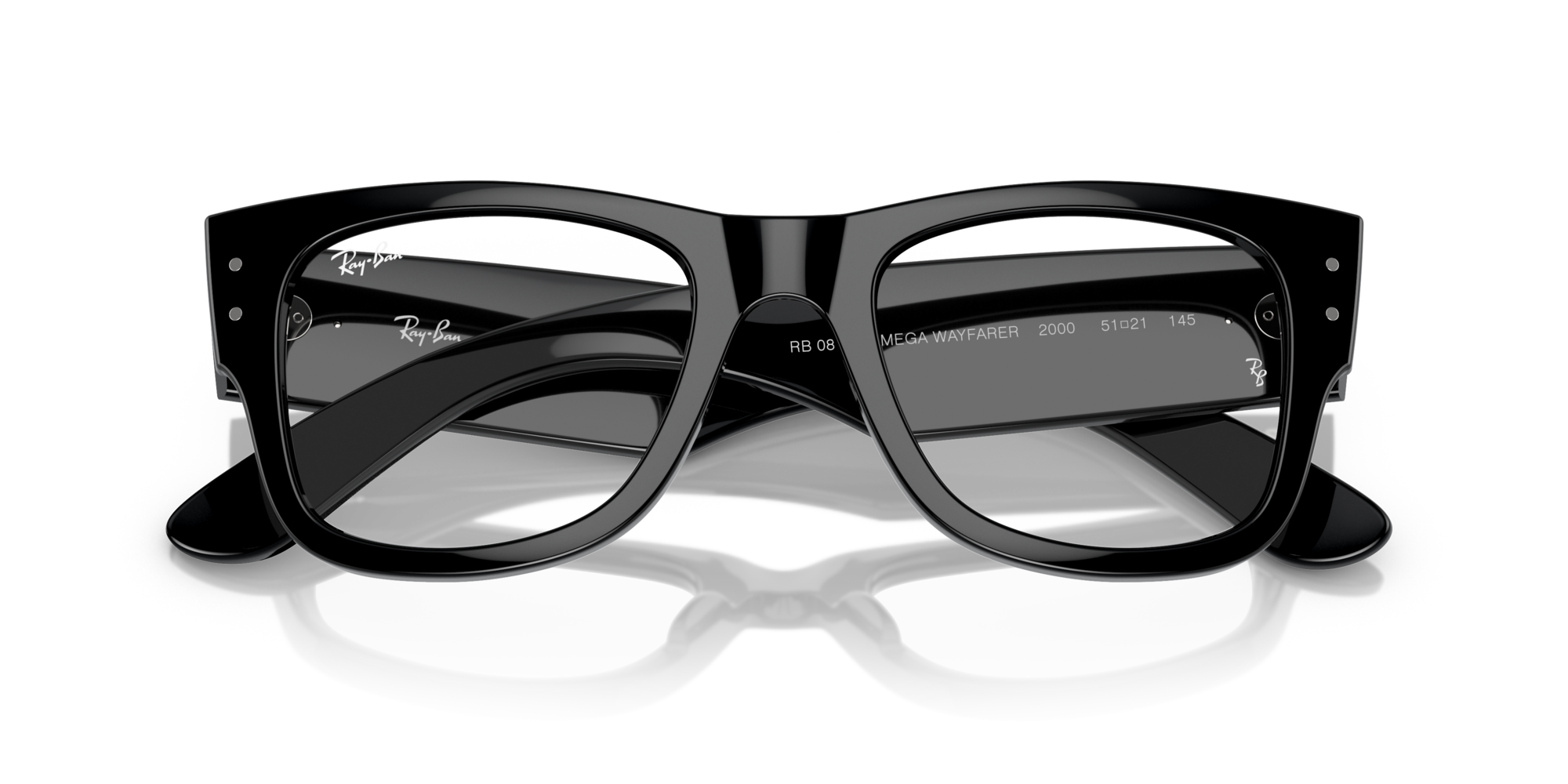Ray - Ban Unisex Ray - Ban RX0840V MEGA WAYFARER 2000 Optical frames Acetate Black Transparent Squared Norma