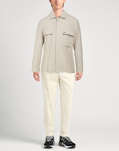 Man Jacket Beige Size 40 Linen, Cotton