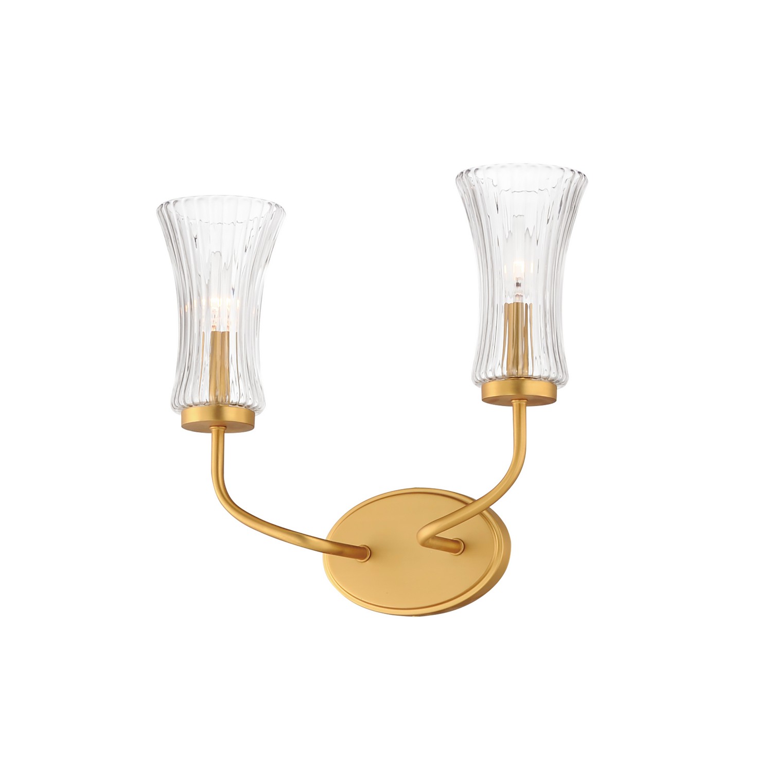 Natural Aged Brass Two Light Wall Sconce from the Camelot Collection