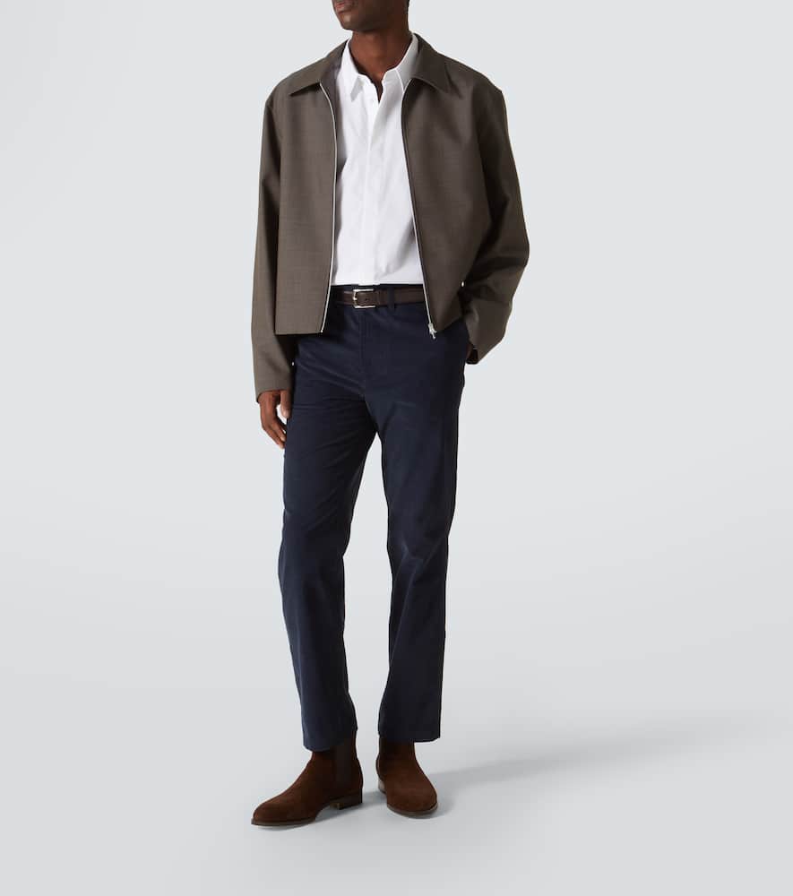 Cotton corduroy straight pants
