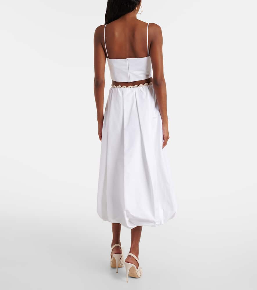 Cotton midi skirt
