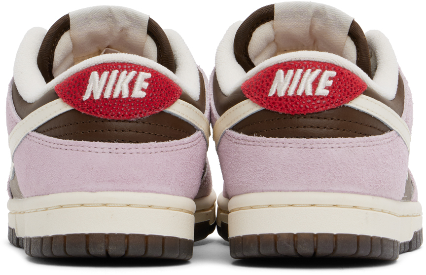 Brown & Pink Dunk Low Sneakers