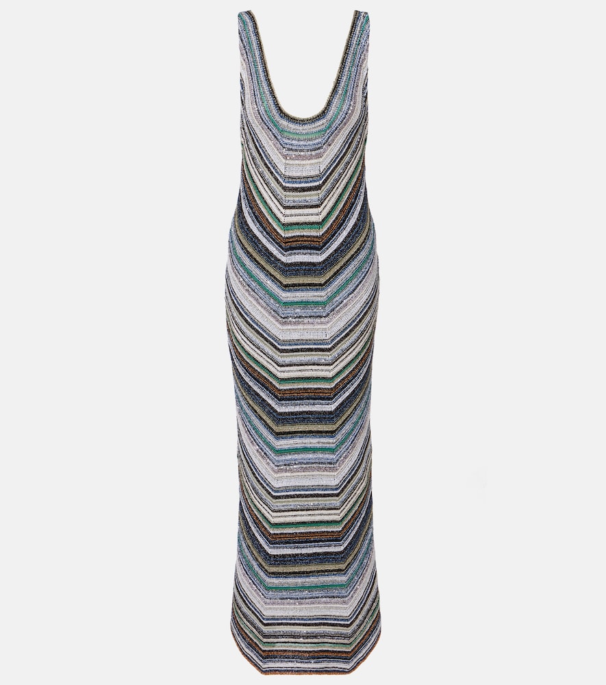 Striped lamé gown