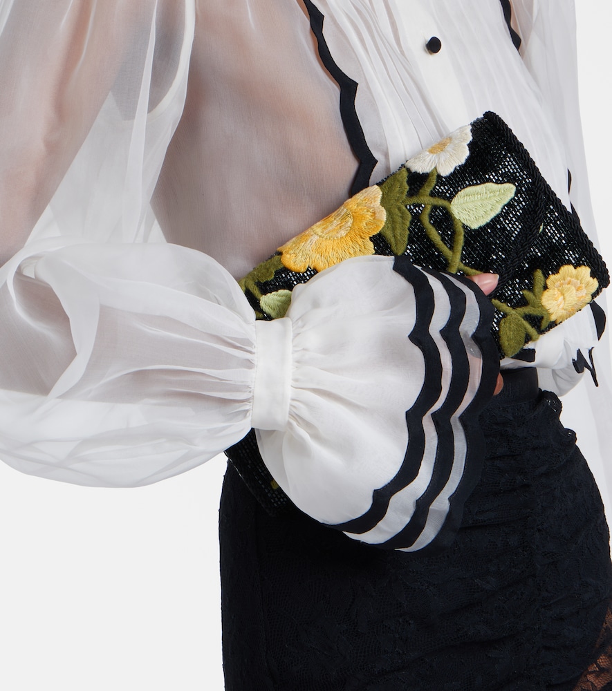 Sheer silk organza blouse