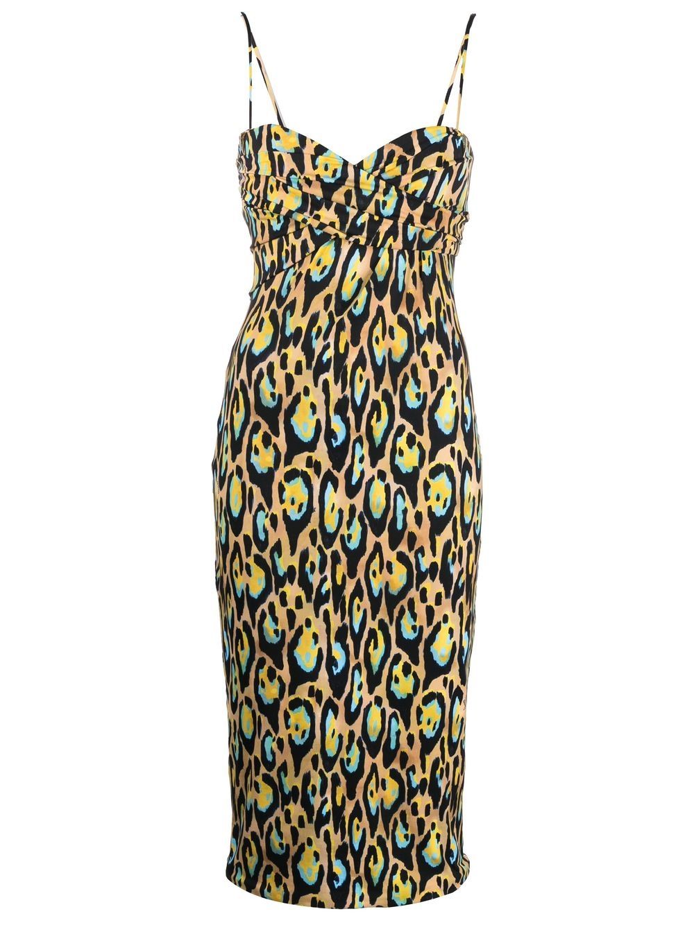 Leopard print sleeveless midi dress - Neutrals
