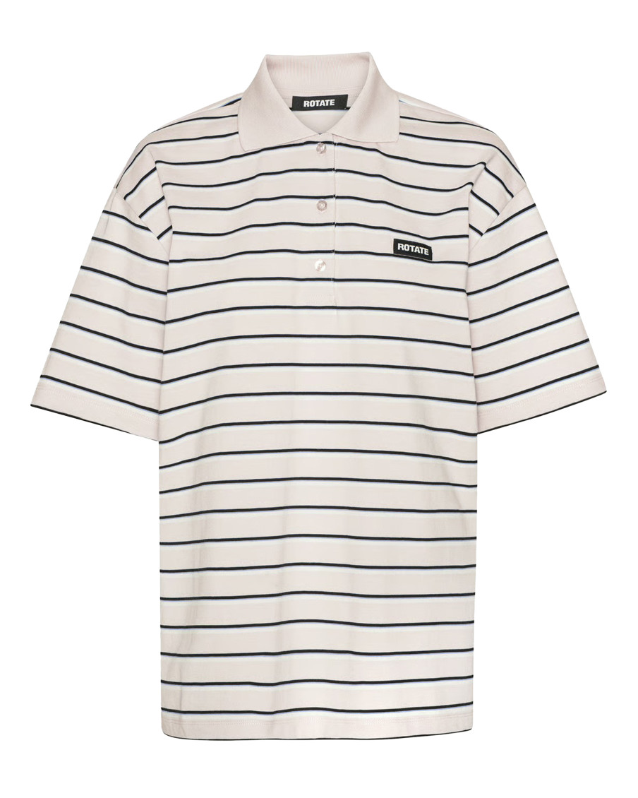 Pink Stripes Shirt Collar Polo