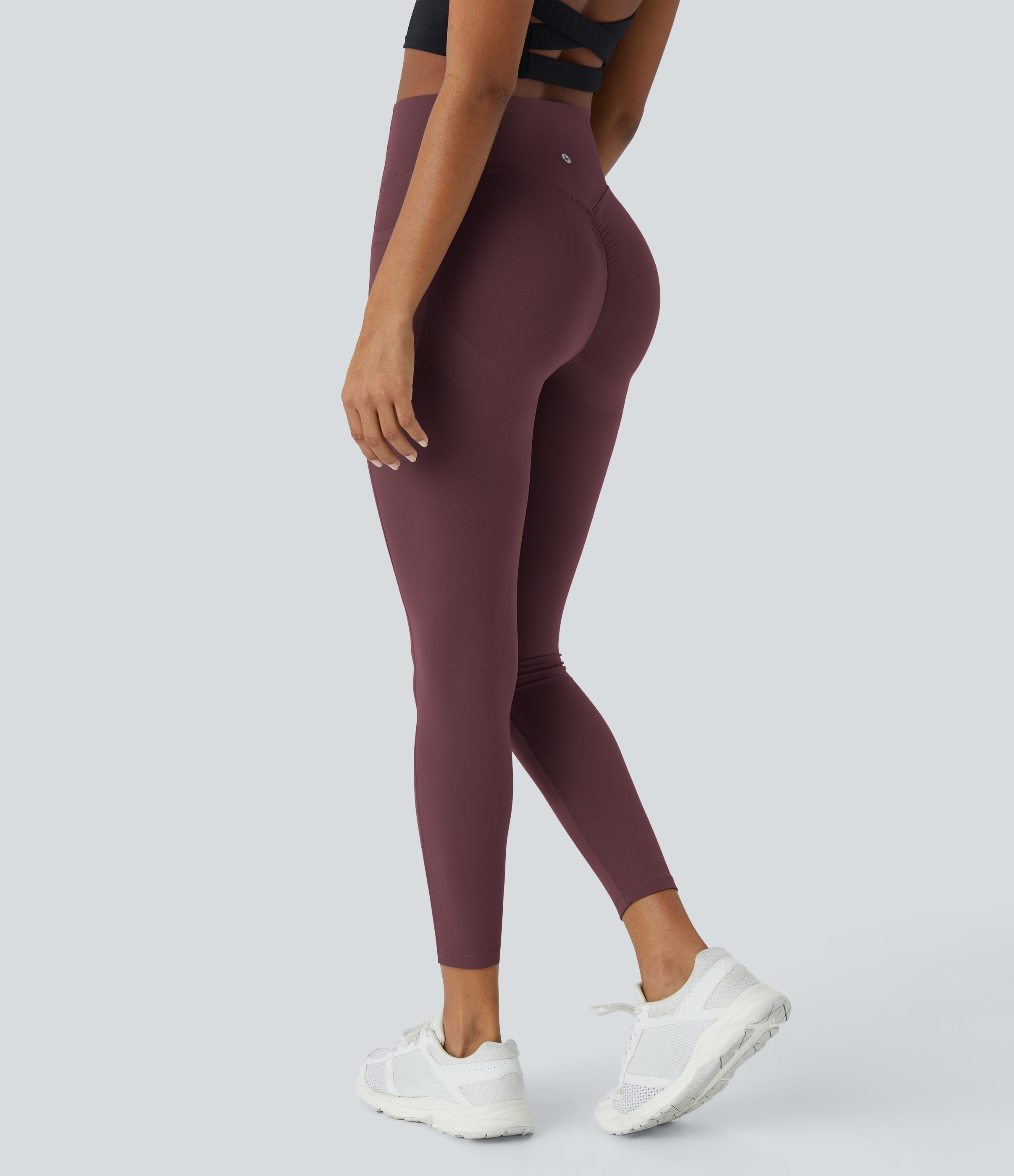 UltraSculpt™ High Waisted Scrunch Butt Lifting Tummy Control Pocket Shaping Training Leggings  - Evening Red