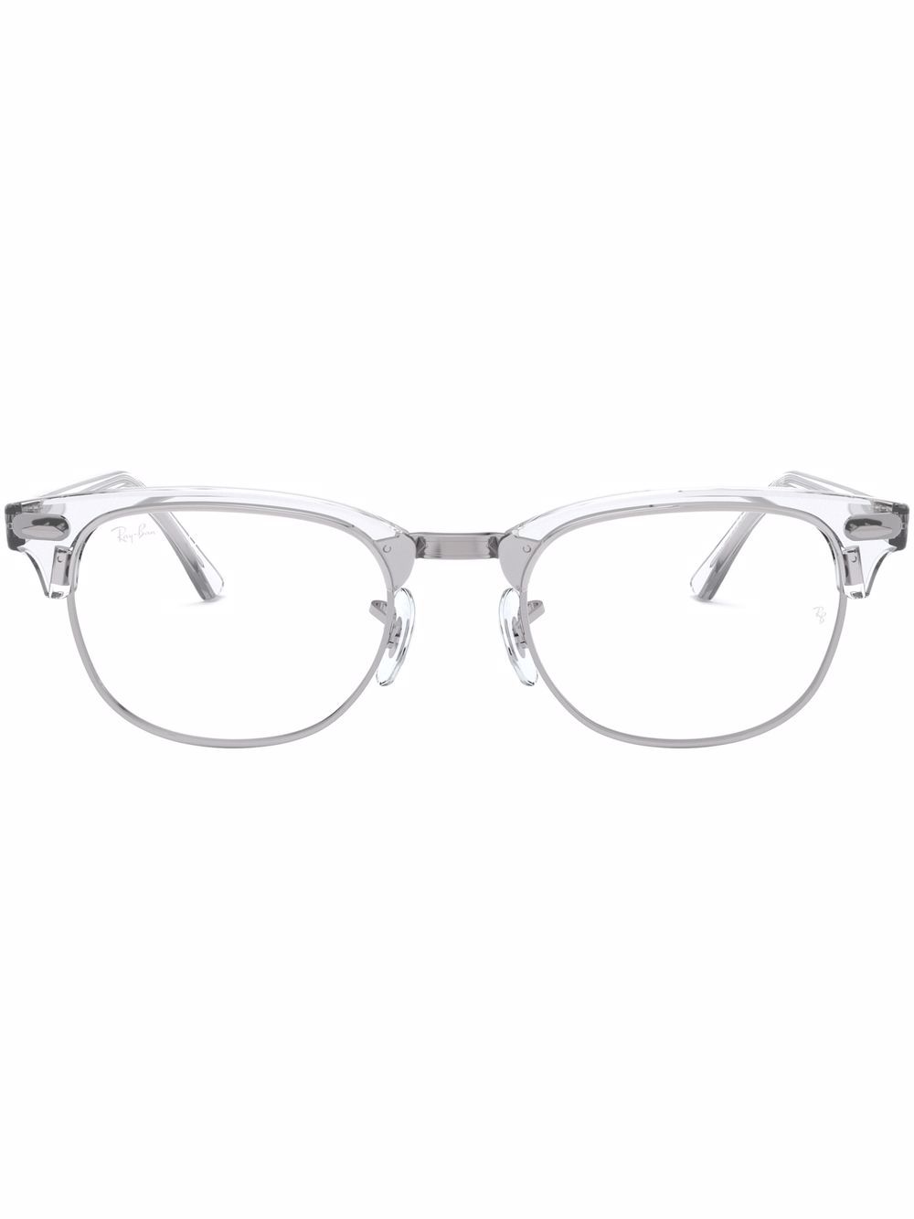 Clubmaster transparent-frame glasses - White