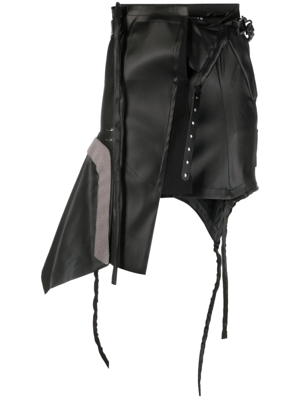 Biker asymmetric skirt - Black