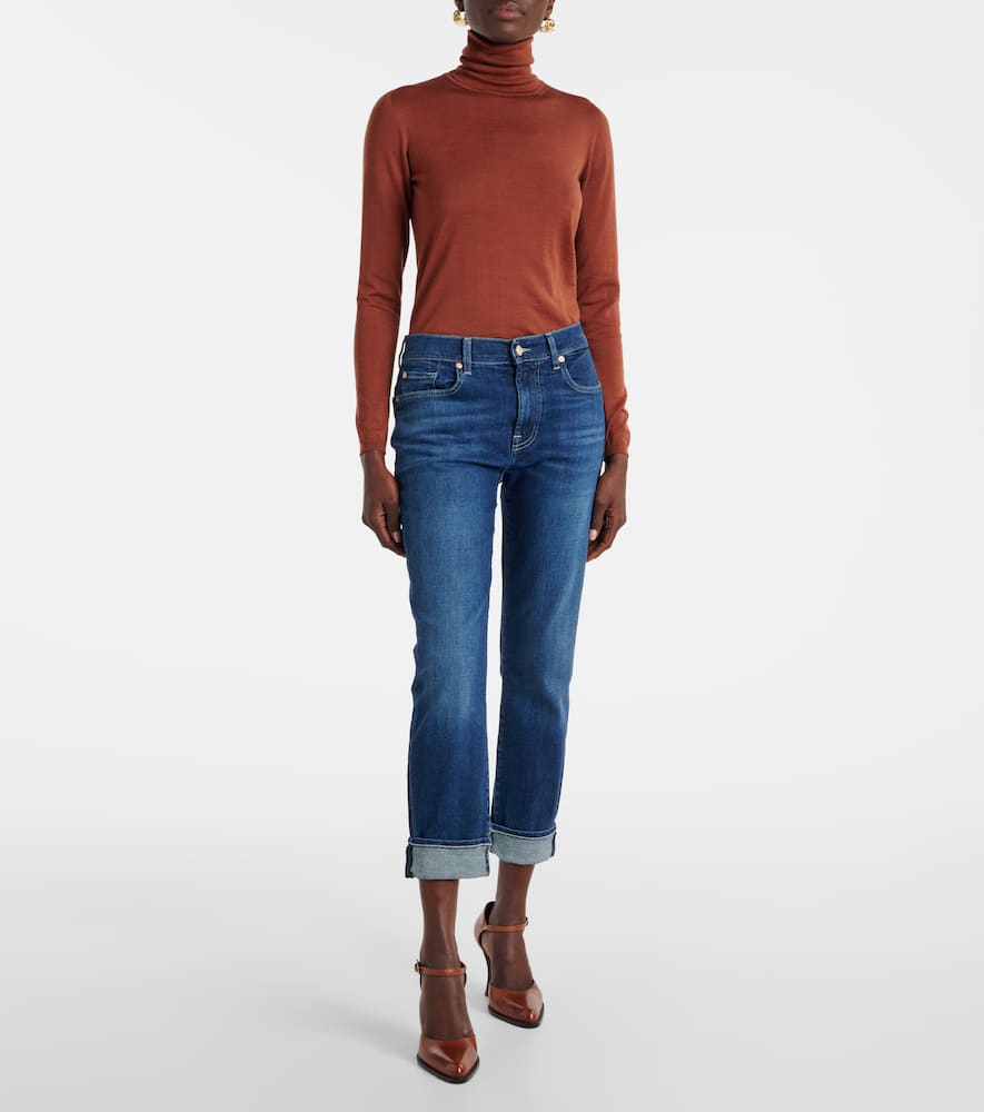 Mid-rise cropped skinny jeans