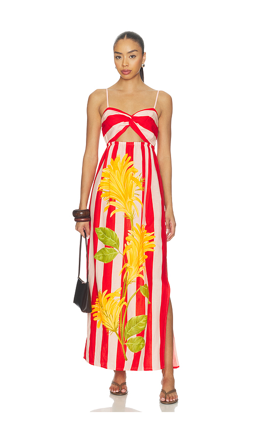 Verandah Twist Draped Maxi Dress in Red,Pink. S. Also in XS, M