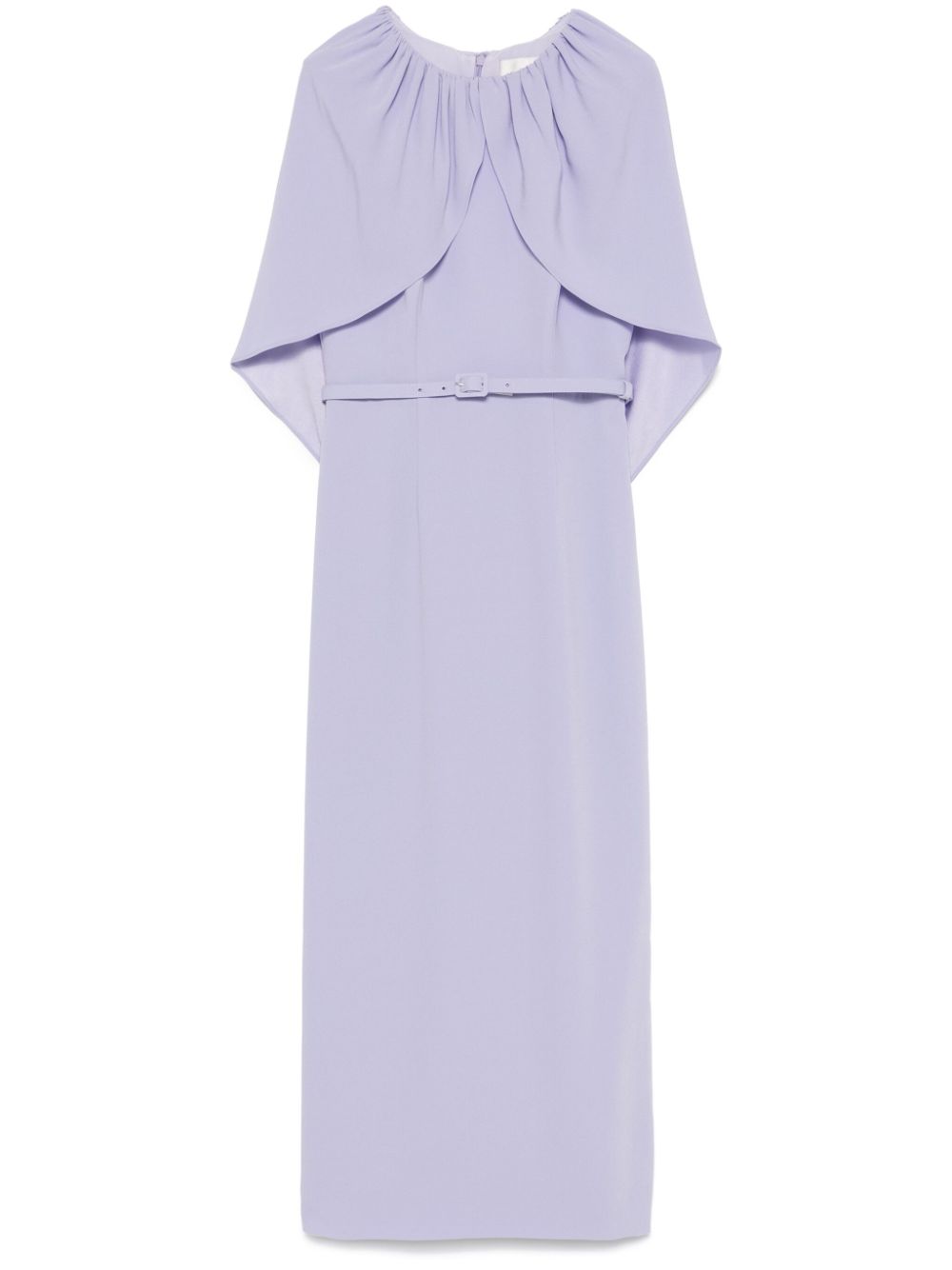 Cape crepe midi dress - Purple
