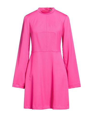 Woman Mini dress Fuchsia Size 6 Polyester, Virgin Wool, Elastane