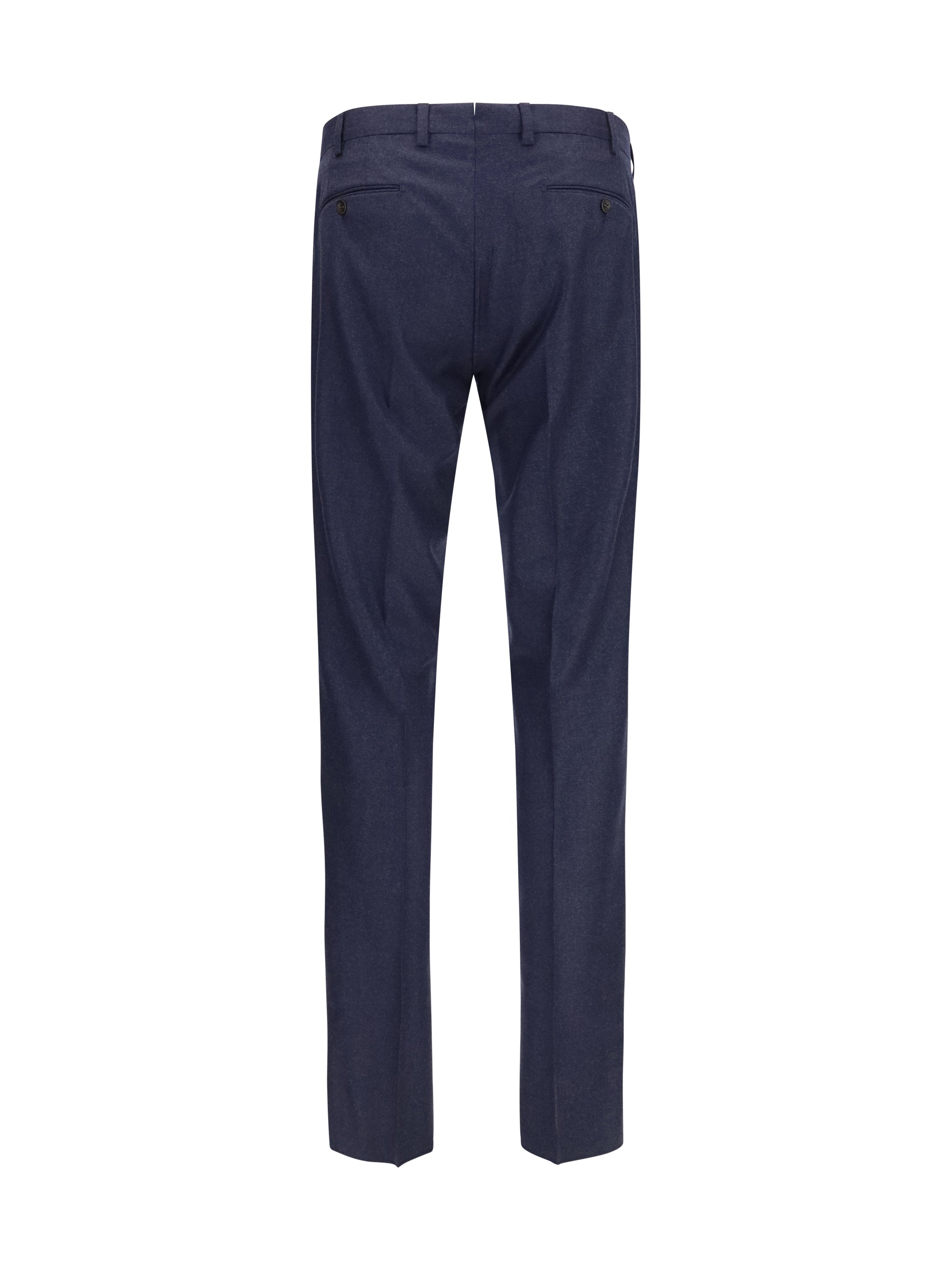 Virgin Wool Tailored Trousers — Navy