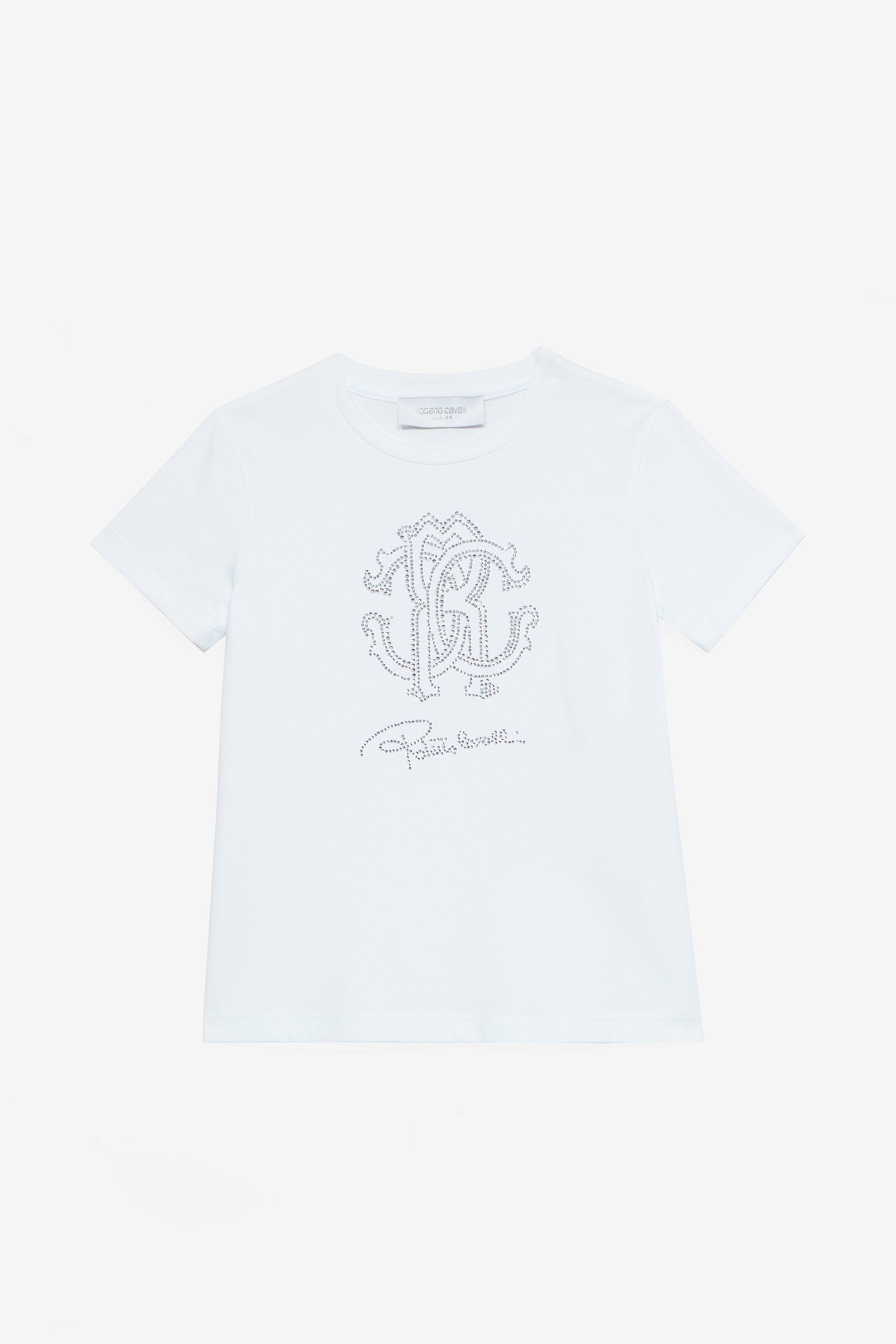 T-shirt With Rc Monogram And Rhinestone Logo - Female Girls (4