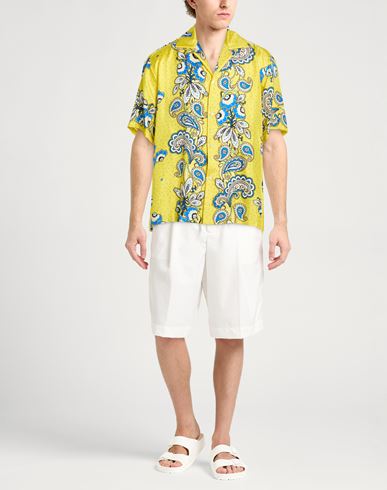 P. a.r. o.s. h. Man Shirt Yellow Size M Silk