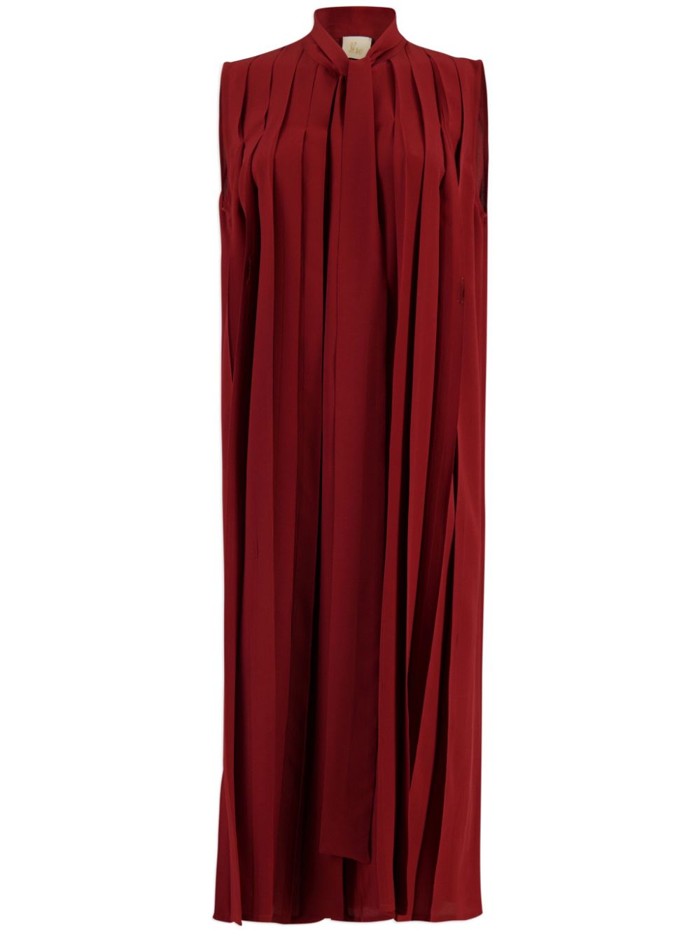 Pleated silk dress - Red
