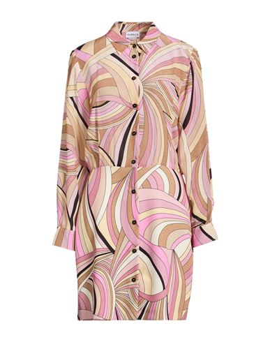 Woman Mini dress Beige Size 6 Silk, Polyester, Elastane