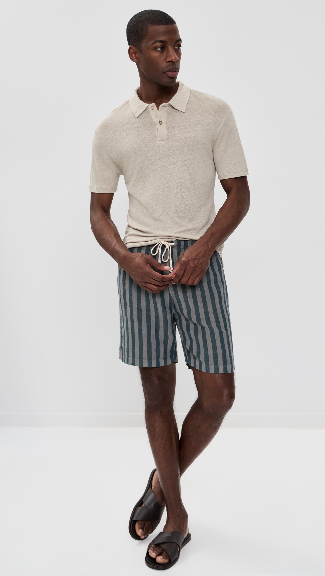 Linen Knit Polo Bone