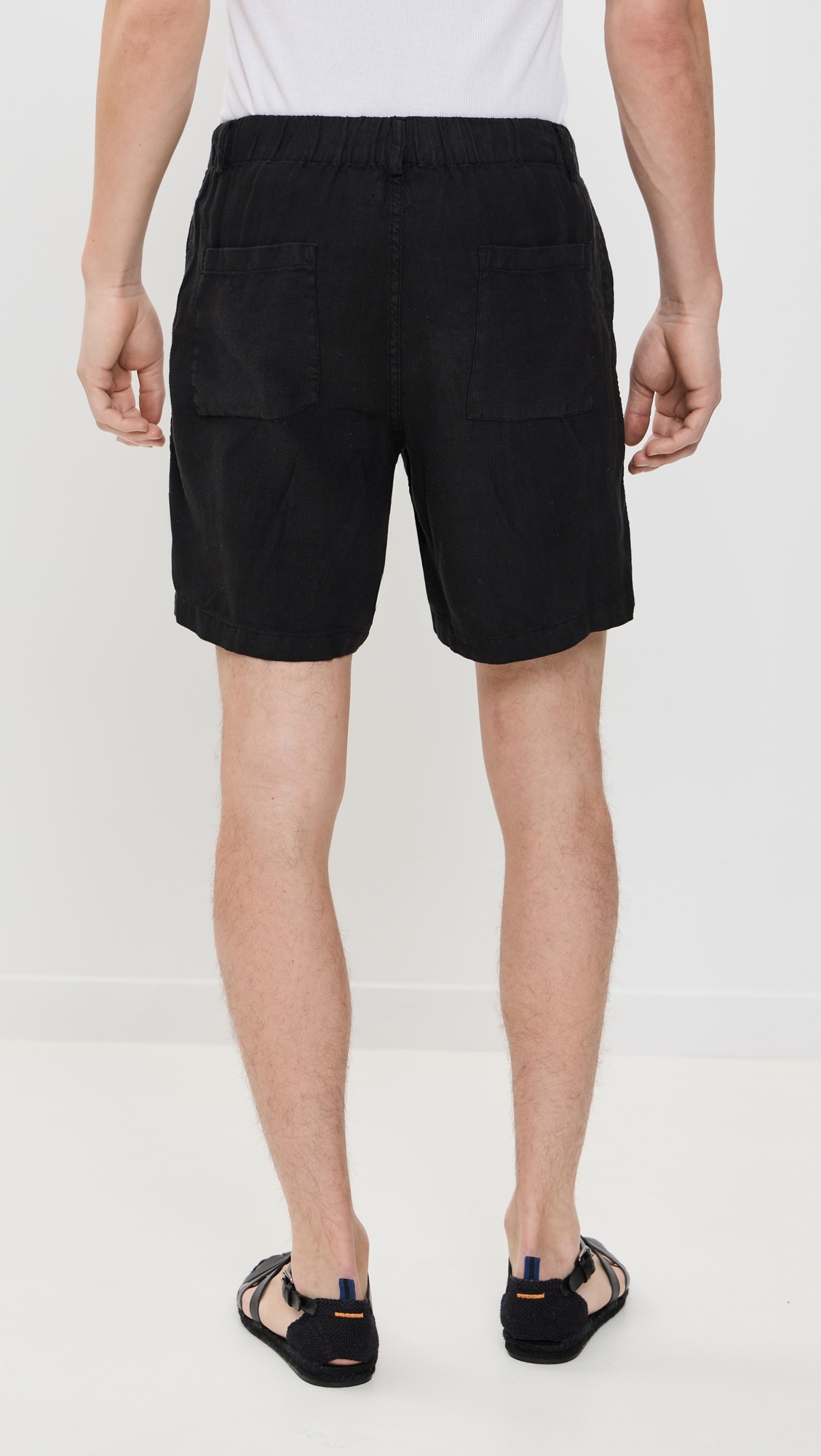 Bather Black Linen Leisure Shorts 6.25 Black