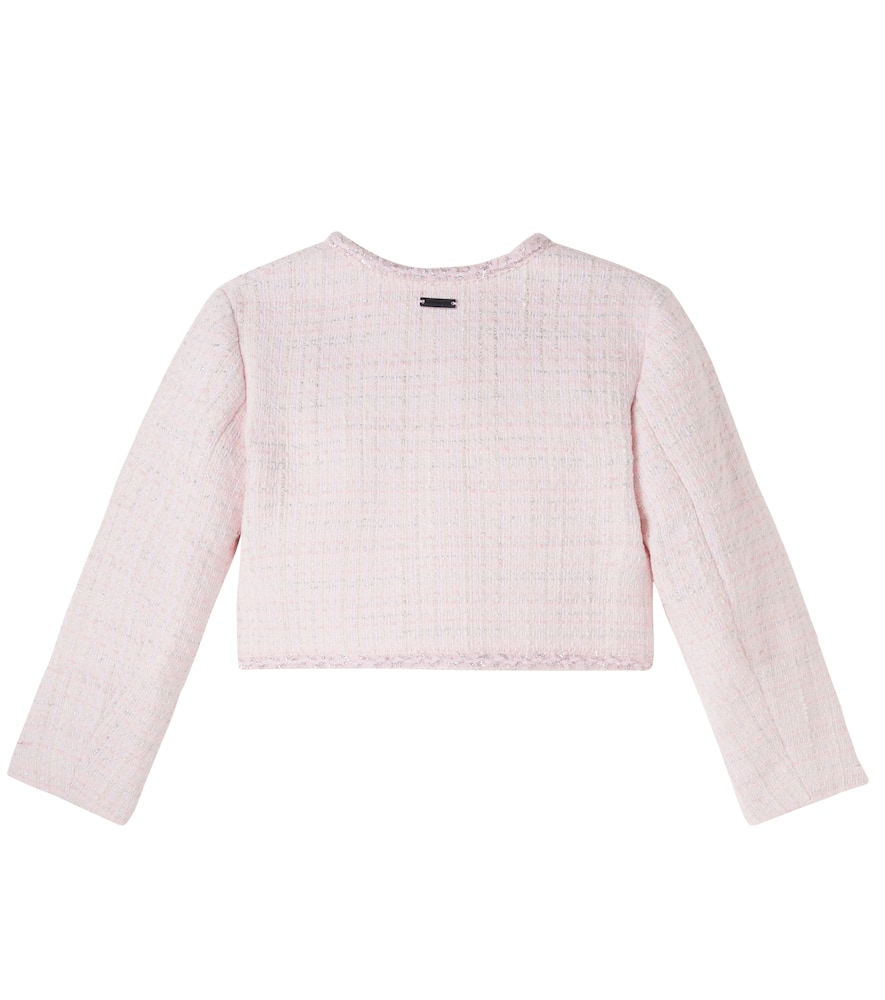 Cropped cotton-blend lamé tweed jacket