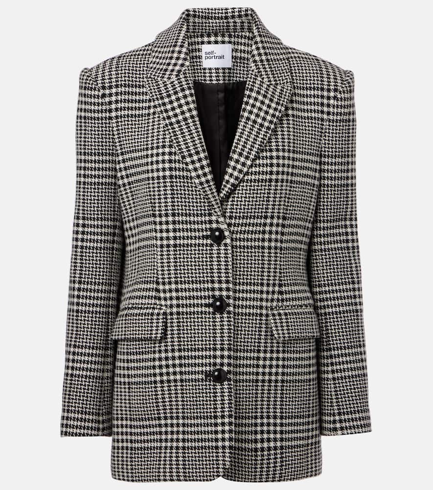 Hundstooth oversized blazer