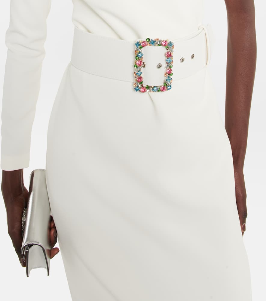 Asymmetrical crêpe midi dress