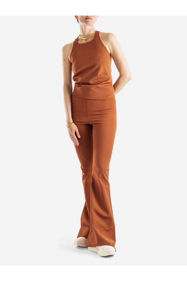 Stretch Knit Trousers — Bronze