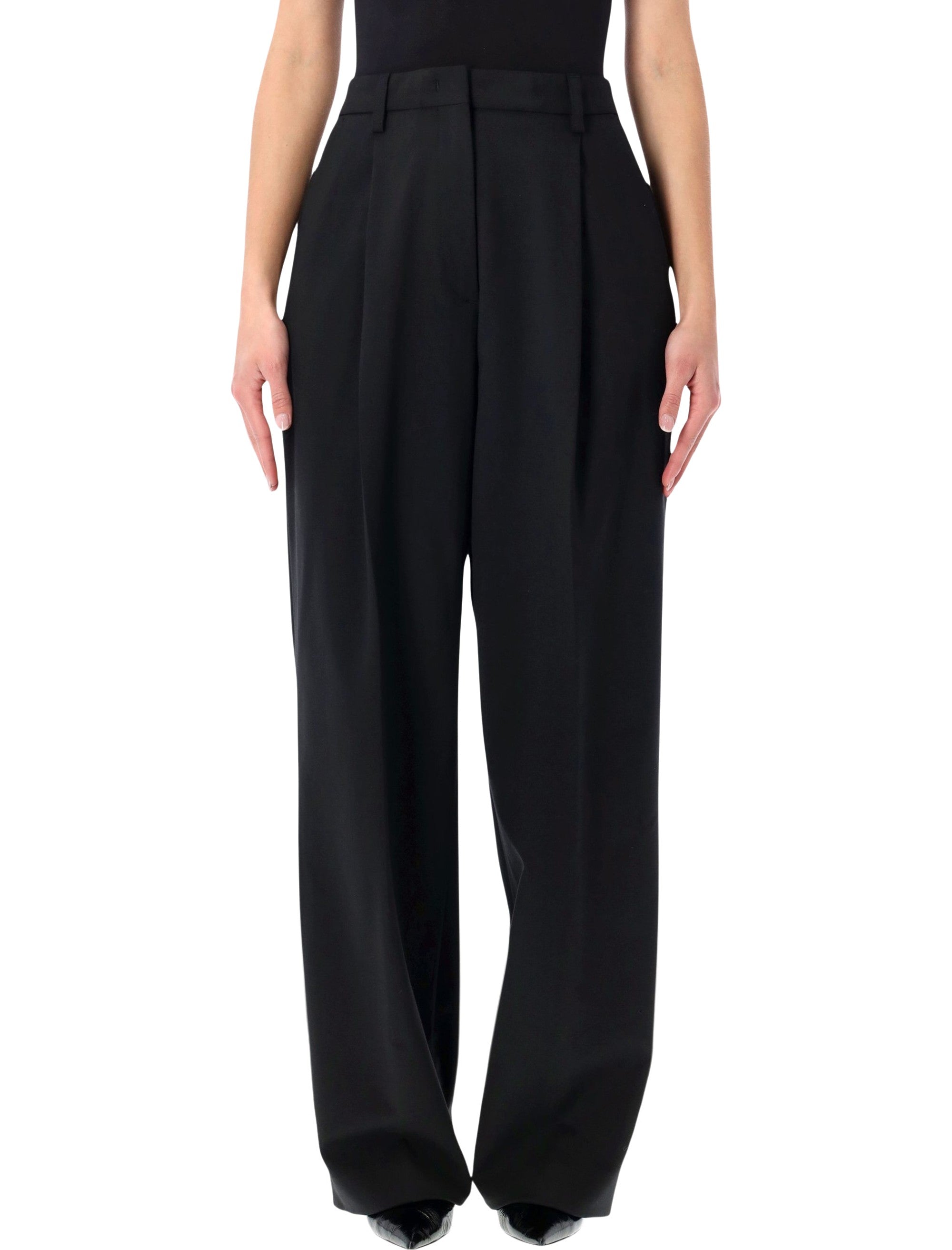 High-Rise Wide-Leg Trousers - Size 40