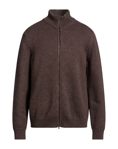 Man Cardigan Brown Size L Wool