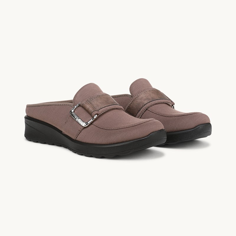 For Galleria Slip On Shoes Mocha Brown Knit Fabric