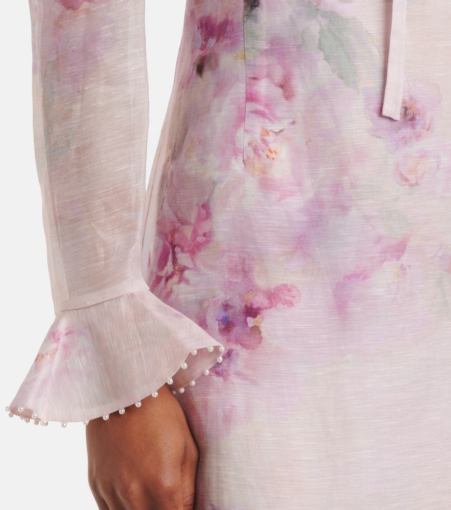 Midikleid Crush aus Leinen und Seide