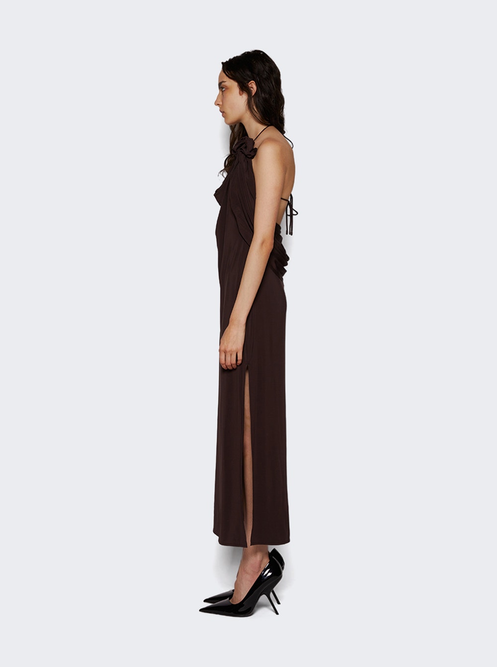 Cowl-neck dress - Brown