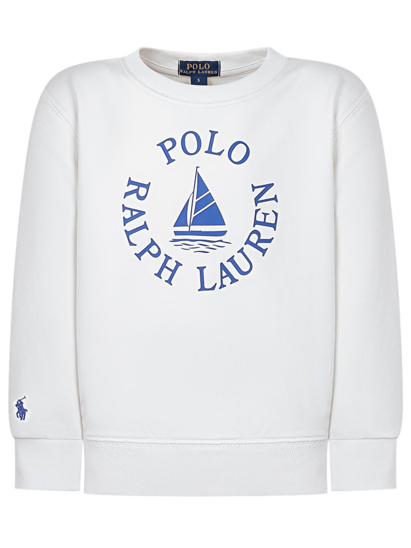 Kids White Graphic Sweatshirt
