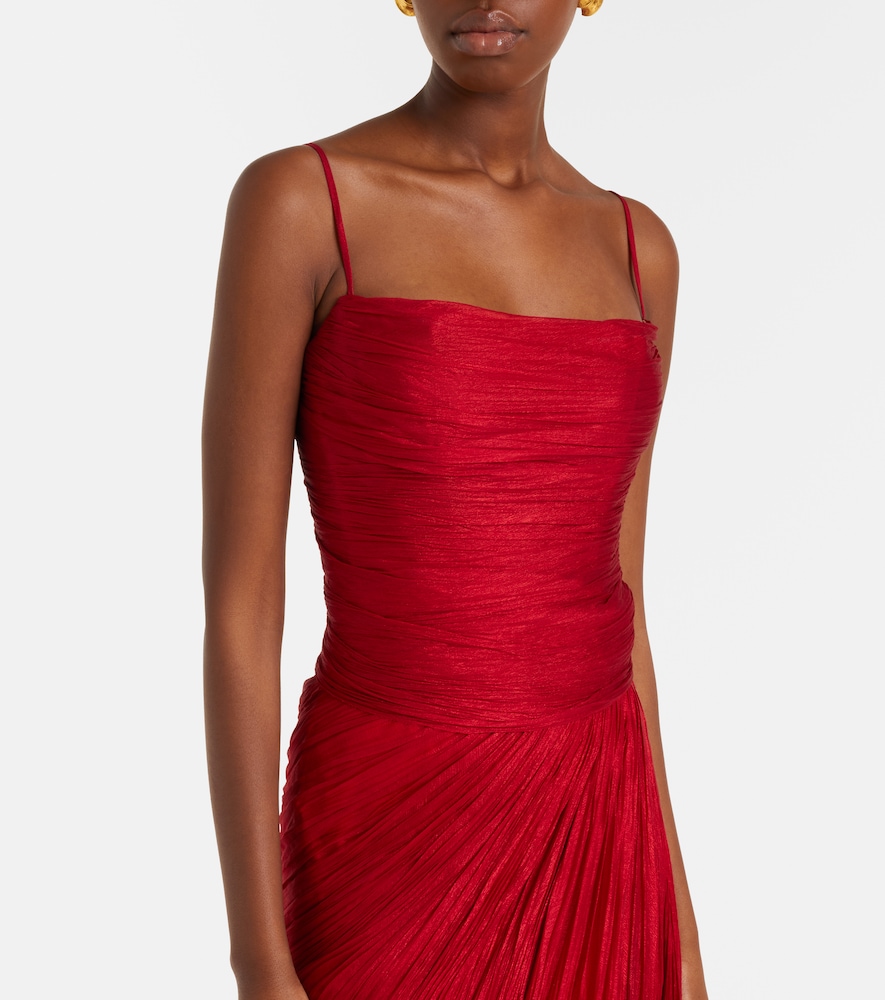 Rio draped silk muslin gown