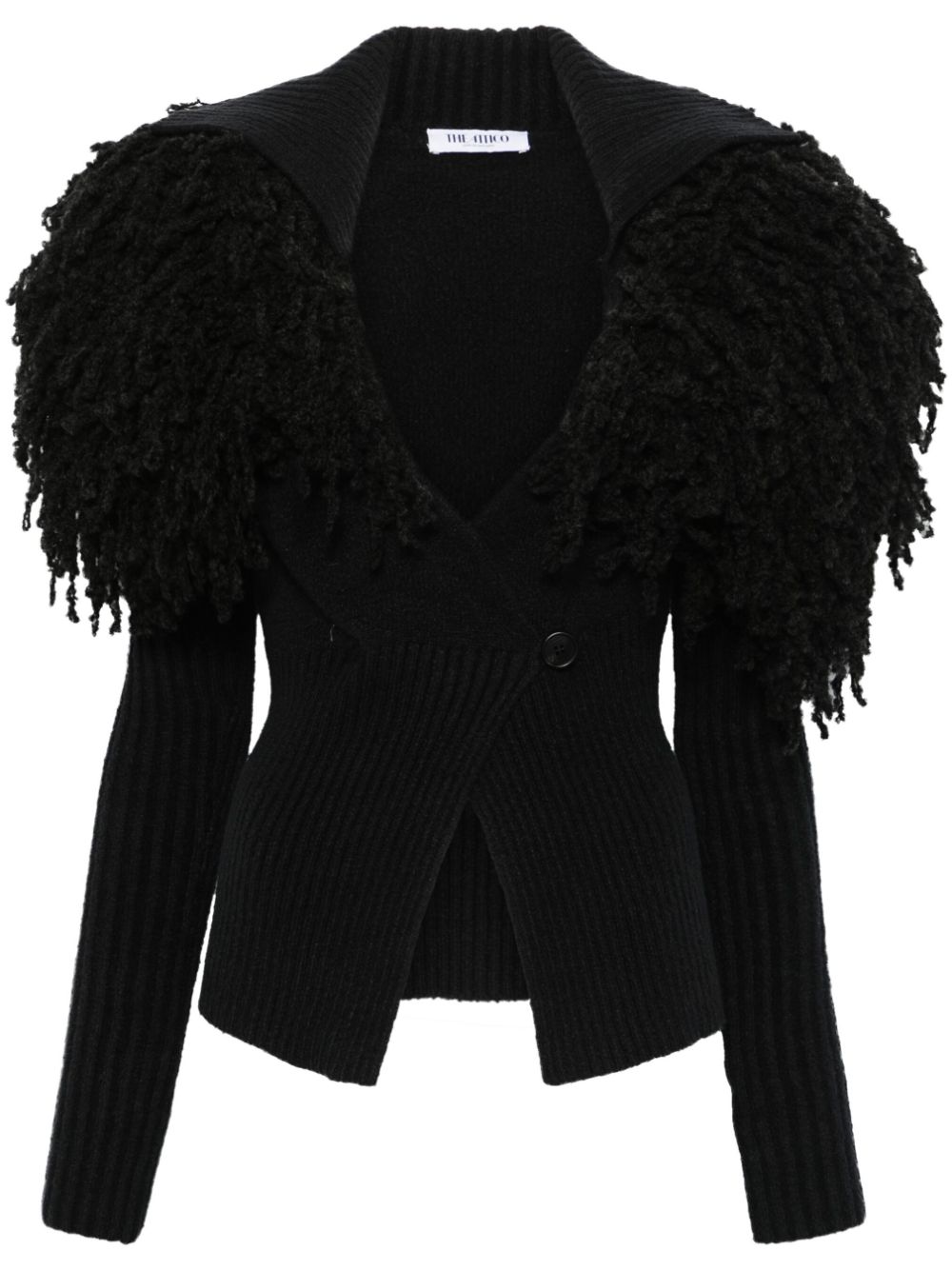 Fringe-detail cardigan - Black
