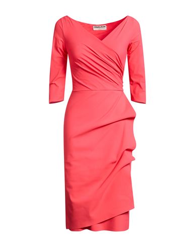 Woman Midi dress Coral Size 10 Polyamide, Elastane