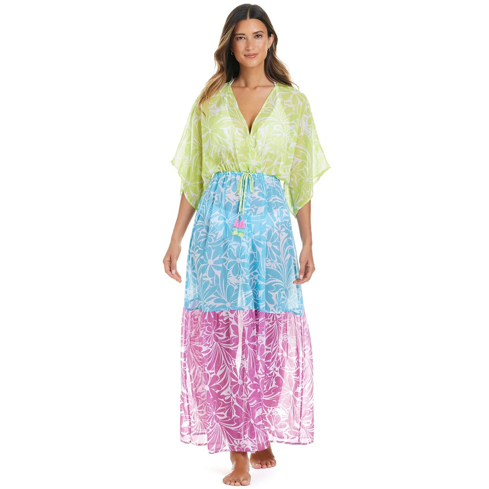 Multi Colored Sock it to Me Chiffon Cover-Up Maxi Dre