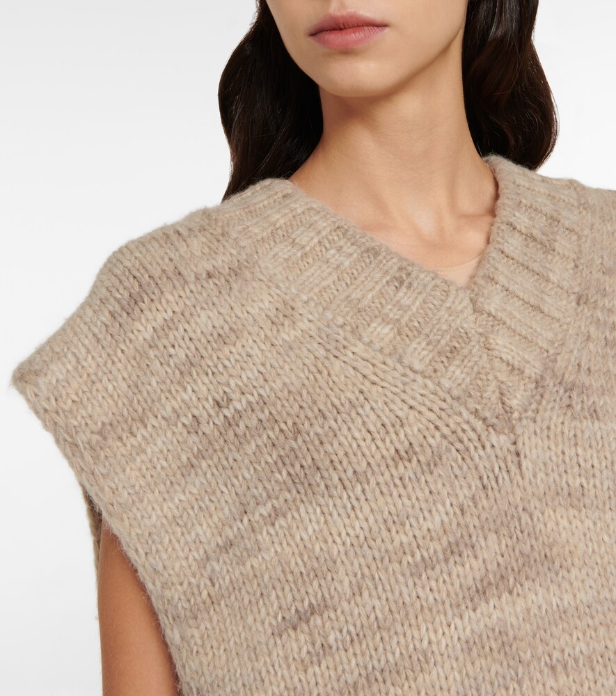 Alpaca, cotton, and wool sweater vest