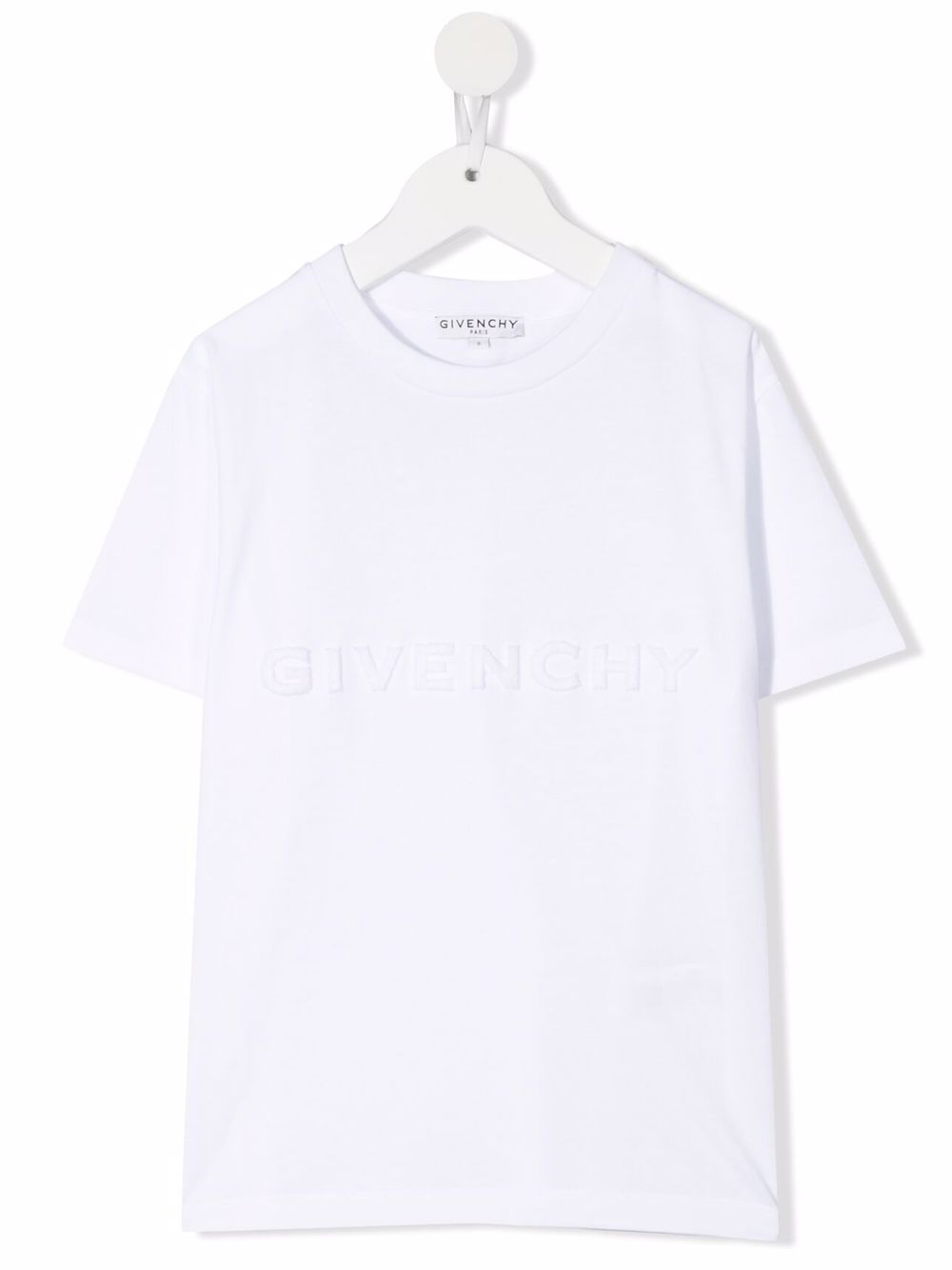 Kids White T-shirt With Tone-on-tone Embossed Logo And 4g Motif