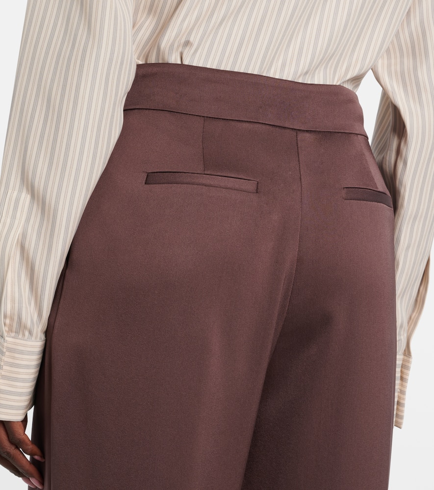 Kyra high-rise satin wide-leg pants