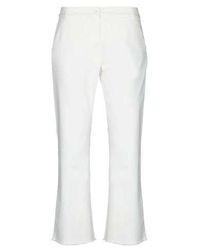 Woman Jeans Ivory Size 28 Cotton, Elastane