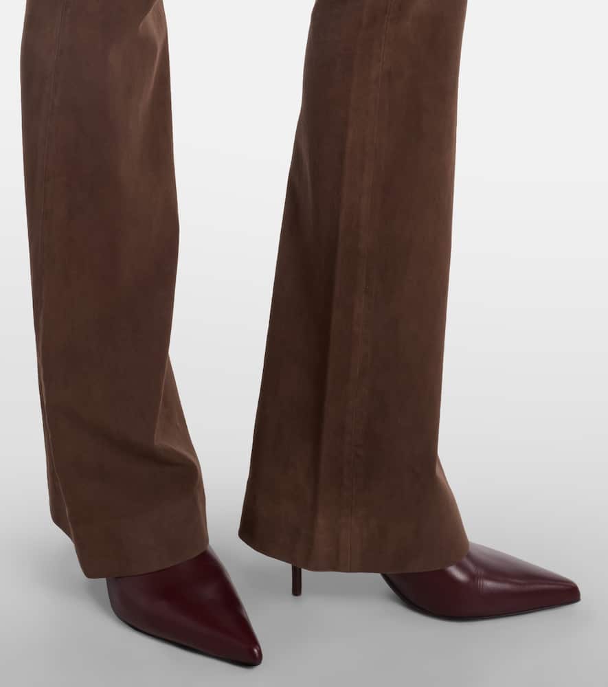 Gracie high-rise suede flared pants