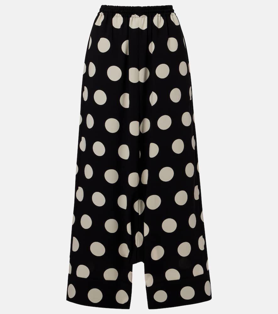 Polka-dot wide-leg pants