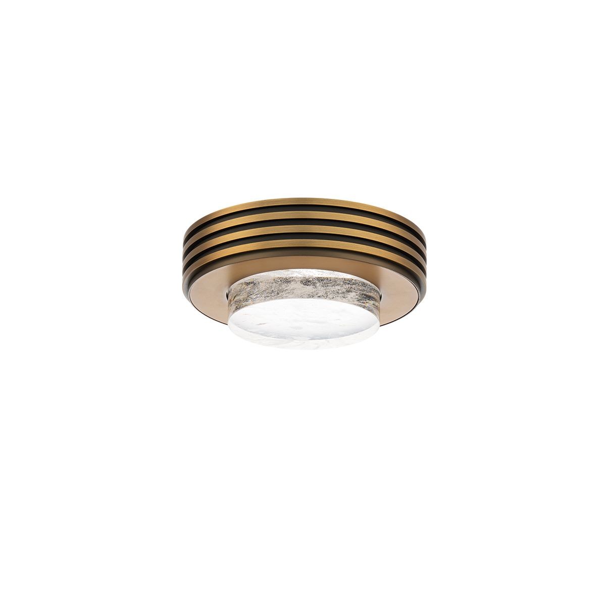 Aged Brass LED Flush Mount from the Zircle Collection
