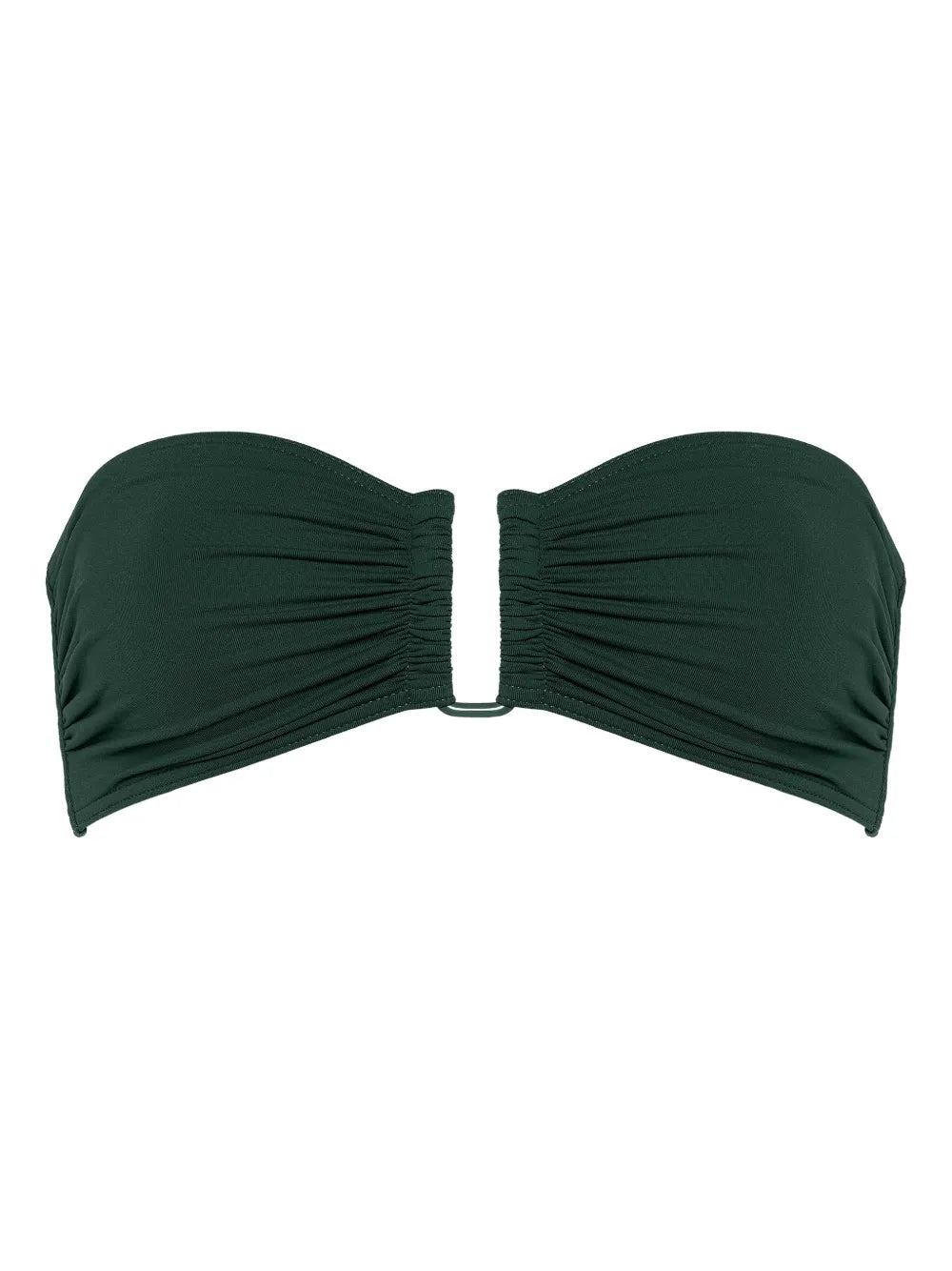 Gathered-Detail Bikini Top — Green