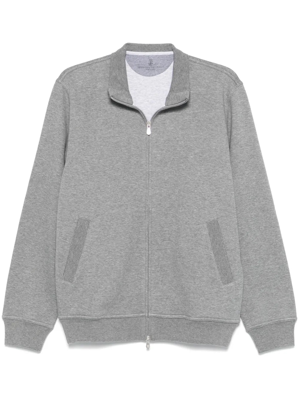 Mélange-Effect Cotton-Cashmere Sweatshirt — Gray