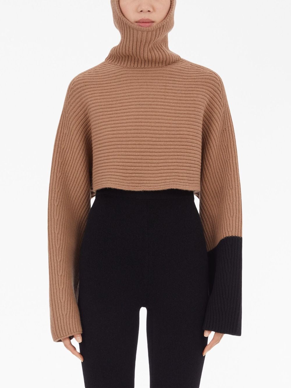 - Cashmere Cropped Hoodie
