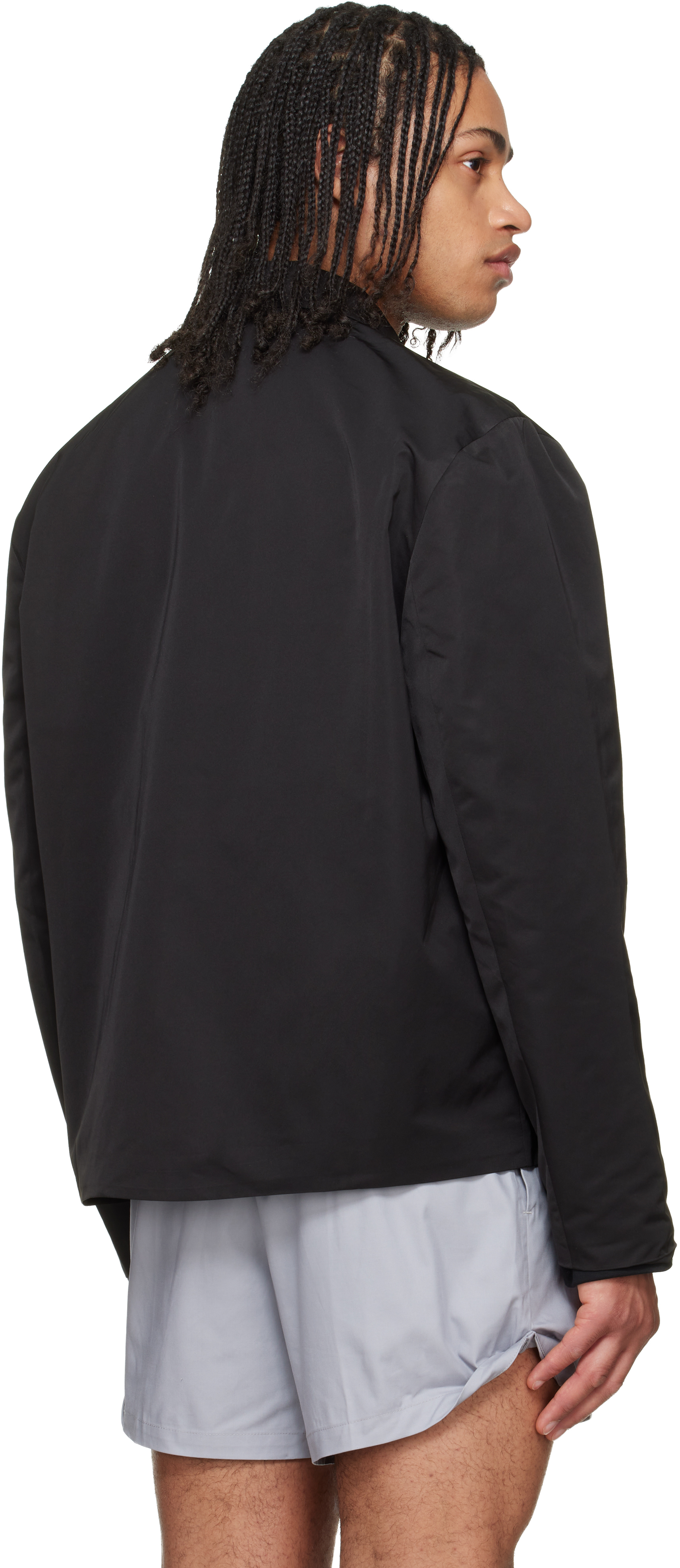 Black Straight Zip-Up Jacket
