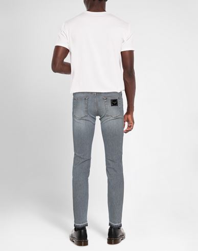 Man Jeans Grey Size 28 Cotton, Elastane